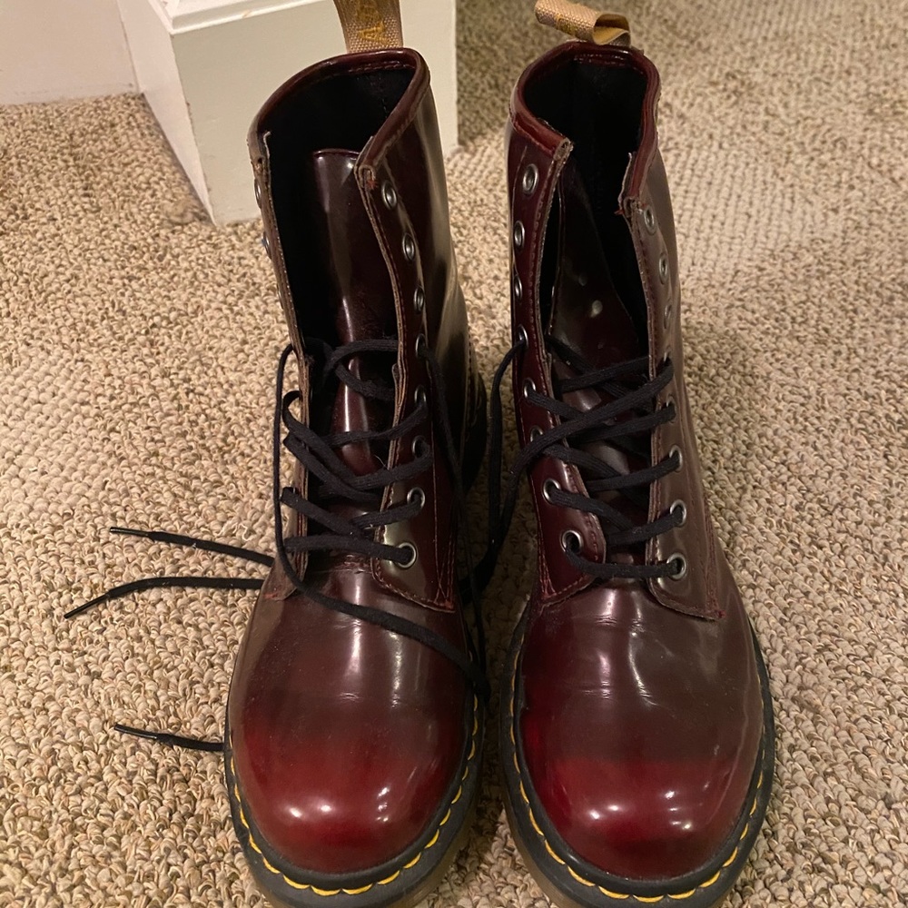 NOT SOLD!! red vegan doc martins